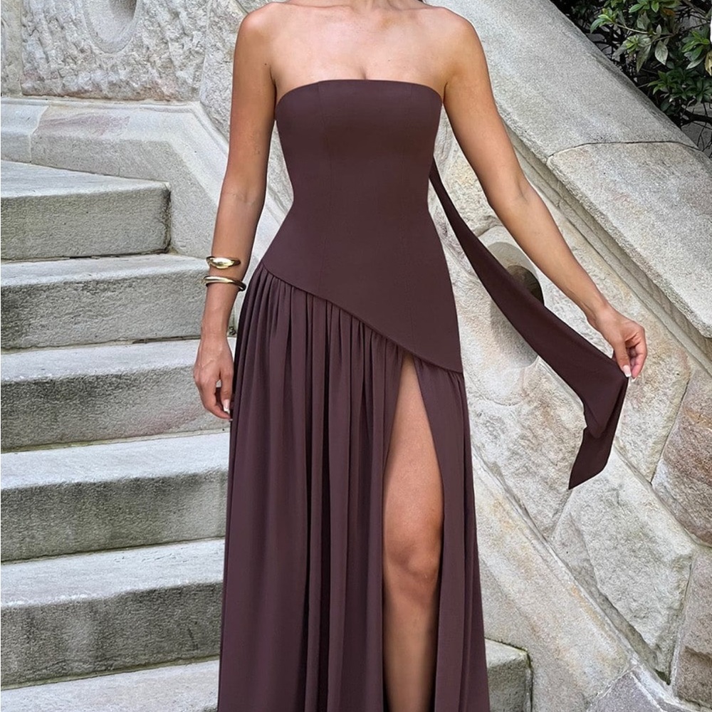 Babyboo Maliyah Maxi Dress Plum Brown